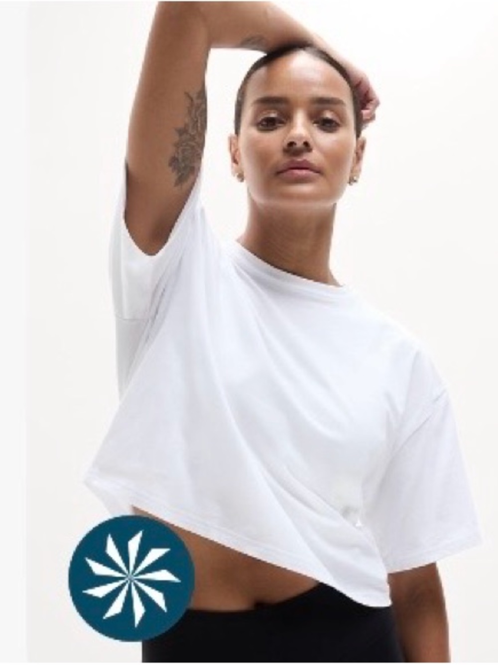 NWT Athleta True Cotton Crop Tee